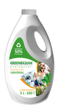Гель для прання кольорової та білої білизни Green&Clean Professional, 3 л (100 прань)