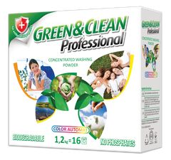 Пральний порошок для кольорового одягу Green&Clean Professional, 1,2 кг (16 прань)