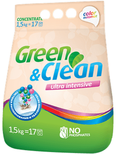 Пральний порошок для кольорової білизни Green&Clean Ultraintesive, 1,5 кг 