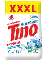 Універсальний пральний порошок Tino High-Power, 10 кг (133 прання)