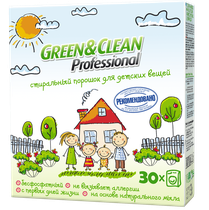 Безфосфатний пральний порошок Green&Clean Professional для прання дитячого одягу, 3кг (30 прань)