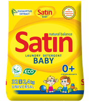 Безфосфатний пральний порошок для прання дитячого одягу Satin Natural Balance, 2,4 кг (32 прань)