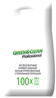 Пральний порошок для прання кольорової білизни Green&Clean Professional, 10 кг (100 прань)