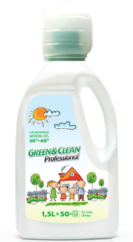 Концентрований гель Green&Clean Professional для прання дитячого одягу, 1,5 л (50 прань)