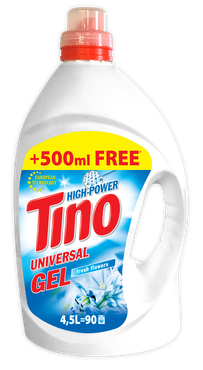 Tino High-Power, гель для стирки цветных и белых вещей Fresh flowers, 4,5л (80 стирок)