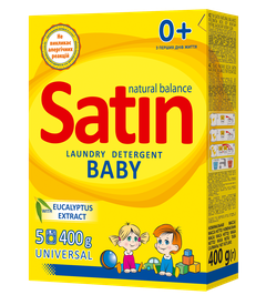 Satin Natural  Balance порошок для дитячої білизни, 400 г (5 прань)