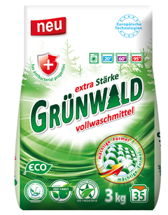 GRÜNWALD, порошок стиральный универсальный Горная Свежесть, 3 кг (35 стирок)
