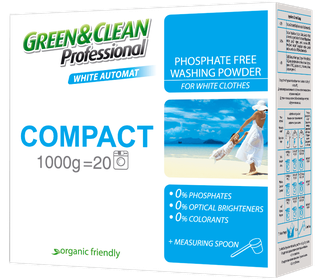 Пральний порошок для білої білизни Green&Clean Pro Compact, 1 кг (20 прань)
