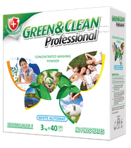 Пральний порошок Green&Clean Professional для білого одягу, 3 кг (40 прань)