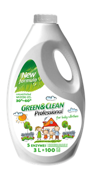 Концентрований гель Green&Clean Professional для прання дитячого одягу, 3л (100 прань)