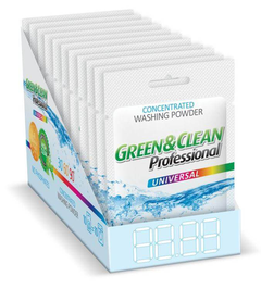 Green&Clean Professional универсальный стиральный порошок, 10 сашеток