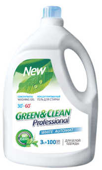 Гель Green&Clean Professional для прання білої білизни, 3л (100 прань)