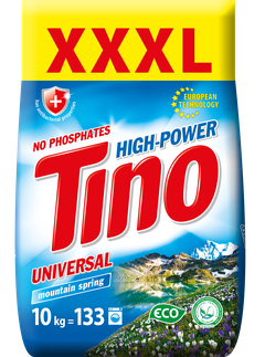 Універсальний пральний порошок Tino High-Power, 10 кг (133 прання)