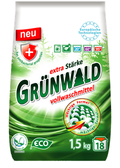 GRÜNWALD, порошок стиральный универсальный Горная Свежесть, 1,5 кг (17 стирок)