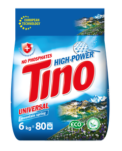 Універсальний пральний порошок Tino High-Power, 6 кг (80 прань)
