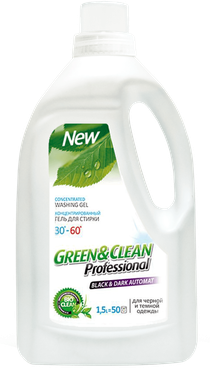 Гель Green&Clean Professional для прання чорного та темного одягу, 1,5л (50 прань)