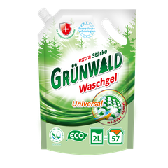 Гель для прання кольорових та білих речей, Grünwald, 2 л (57 прань), дойпак