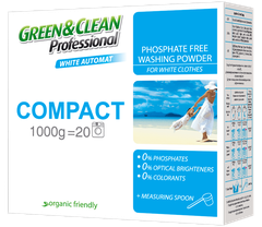 Пральний порошок для білої білизни Green&Clean Pro Compact, 1 кг (20 прань)