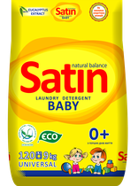 Безфосфатний пральний порошок для прання дитячого одягу Satin Natural Balance, 9 кг (120 прань)