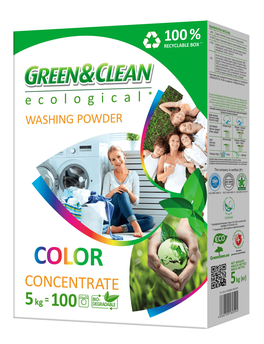 Пральний порошок для кольорової білизни Green&Clean Pro Compact , 5 кг (100 прань)