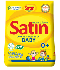Satin Natural Balance порошок для детского белья без фосфатов, 2,4кг (15 стирок)