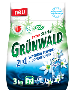 Пральний порошок універсальний з ополіскувачем 2в1 GRÜNWALD, 3 кг 