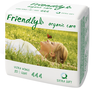 Ультратонкі прокладки для критичних днів FRIENDLY Organic Care LIGHT, поверхня "Extra Soft"