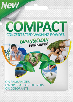 Пральний порошок для кольорової білизни Green&Clean Pro Compact, сашетка 50 г (1 прання)