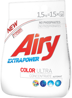 Бесфосфатный порошок для цветной одежды Airy 1,5 кг (15 стирок)